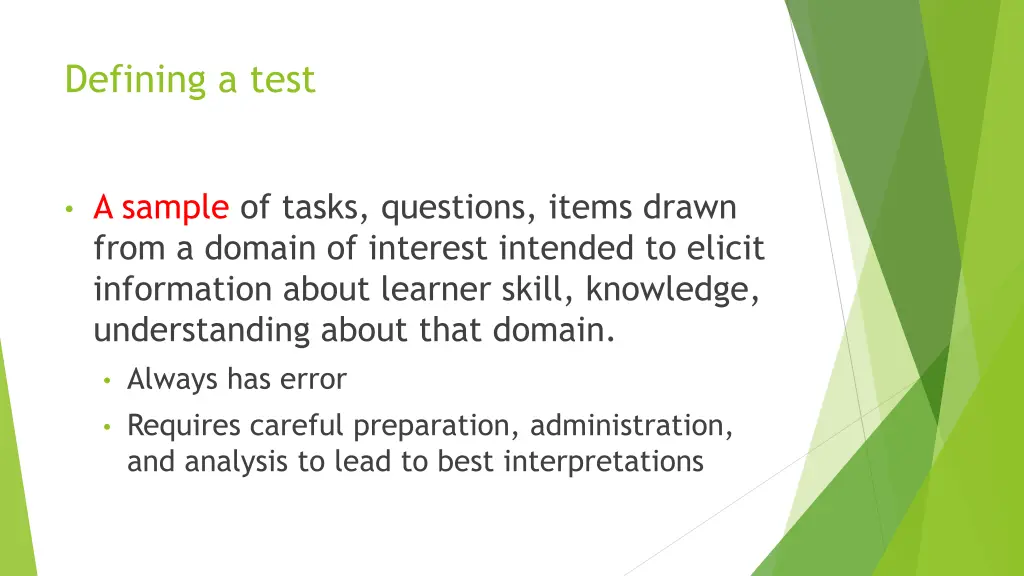 defining a test