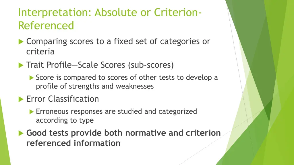 interpretation absolute or criterion referenced