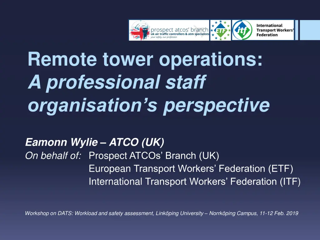 remote tower operations a professional staff