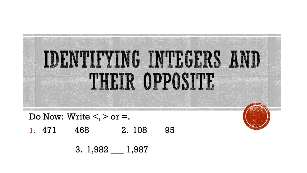 identifying integers and their opposite