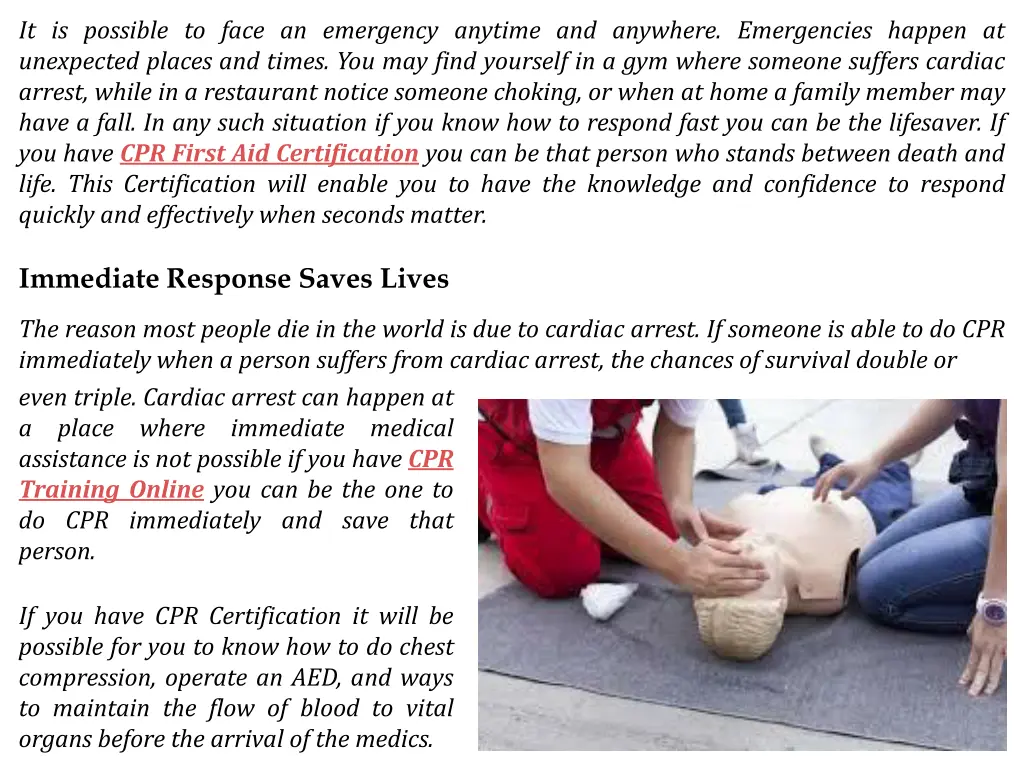 it is possible to face an emergency anytime