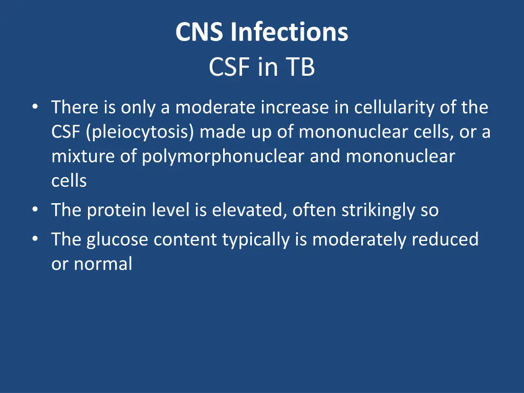 cns infections csf in tb