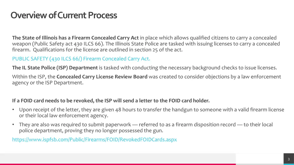 overview of current process