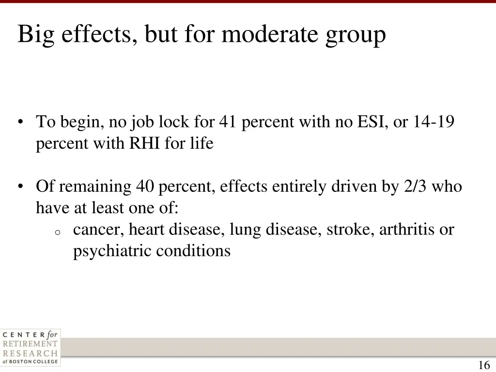 big effects but for moderate group