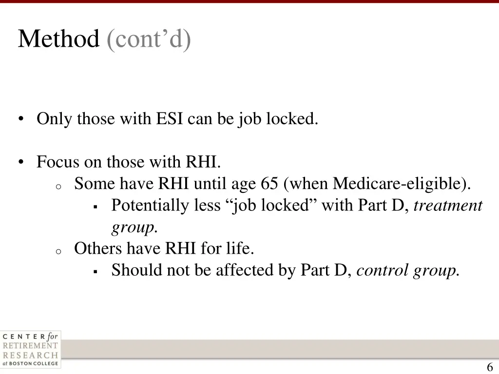method cont d