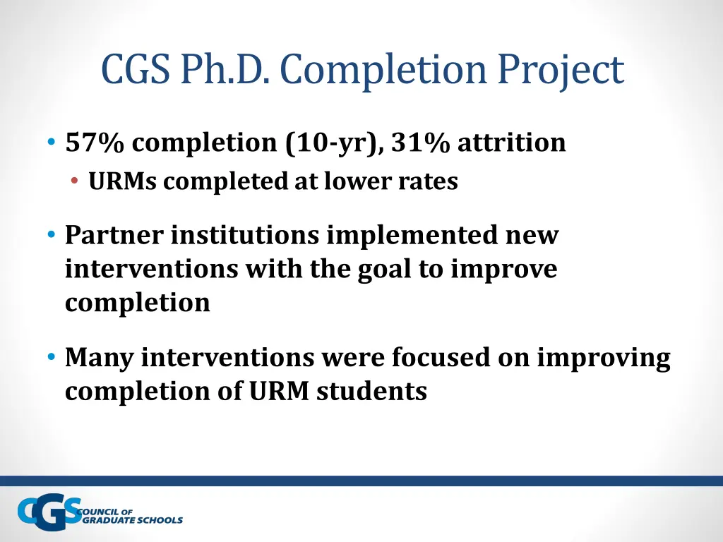 cgs ph d completion project