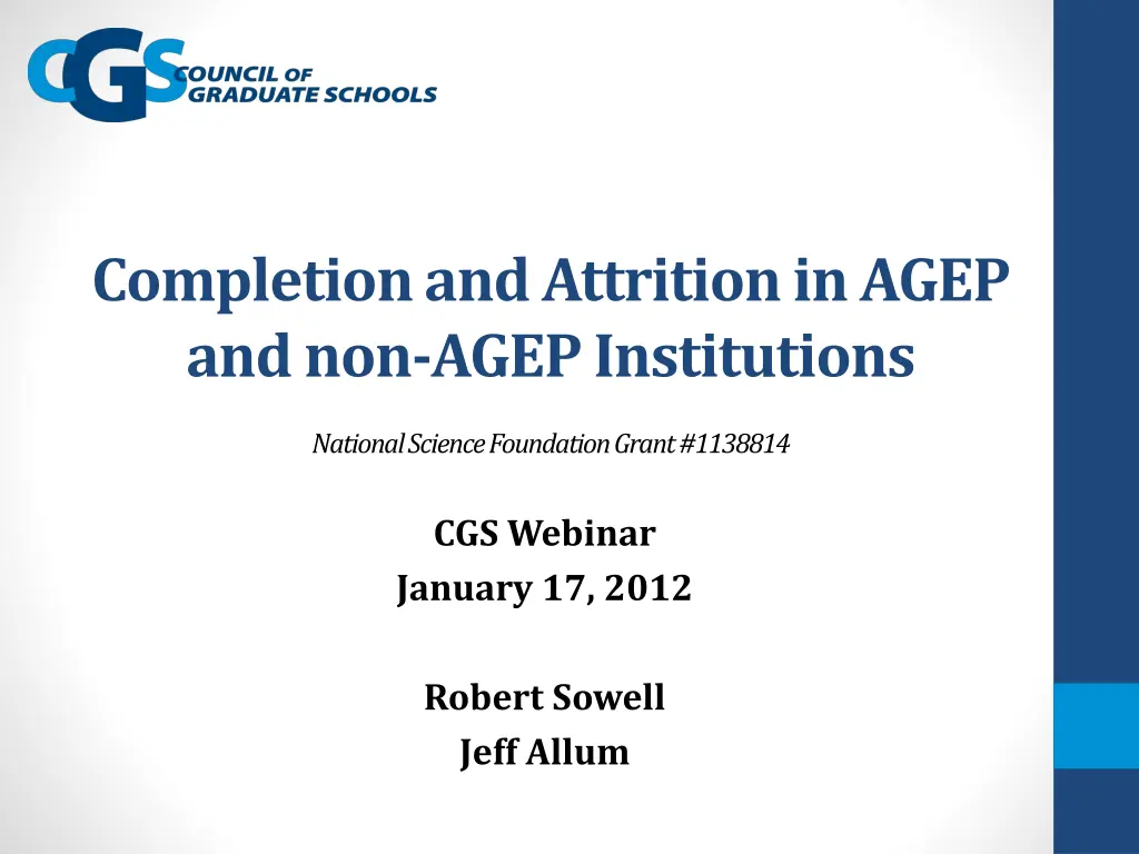 completion and attrition in agep and non agep