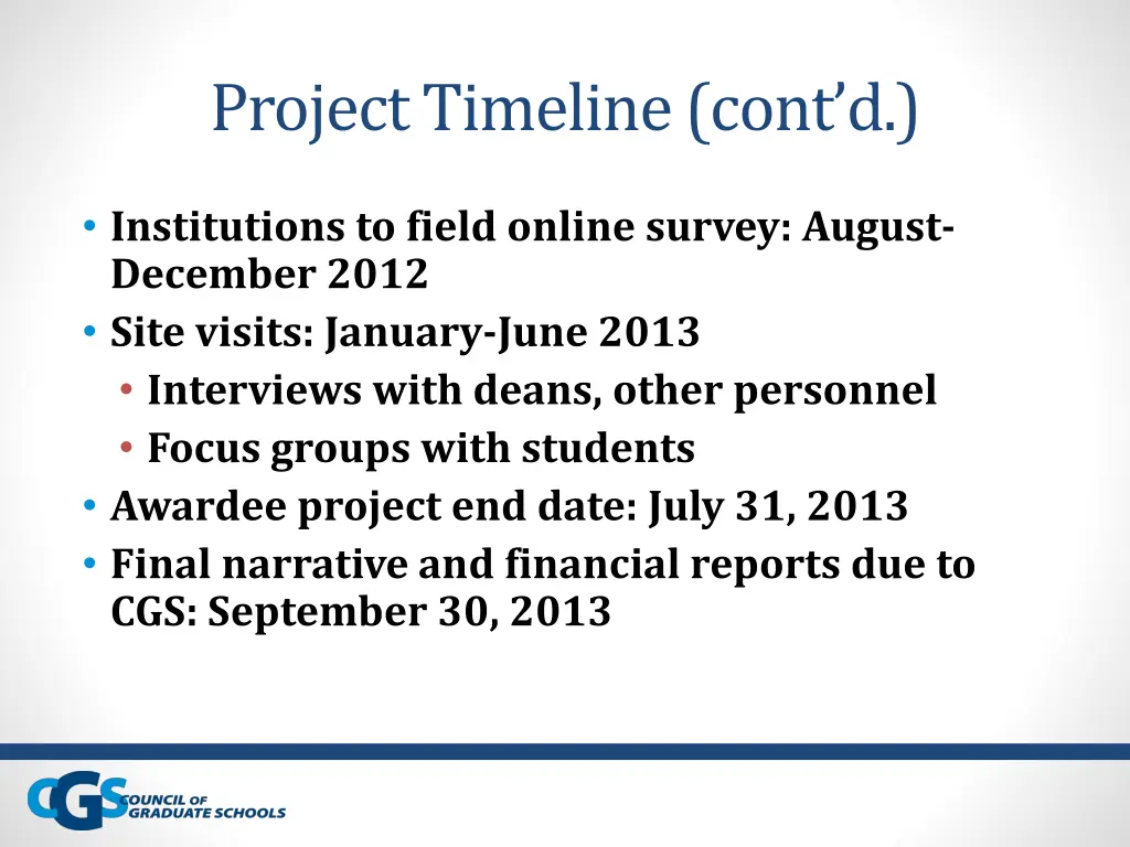 project timeline cont d