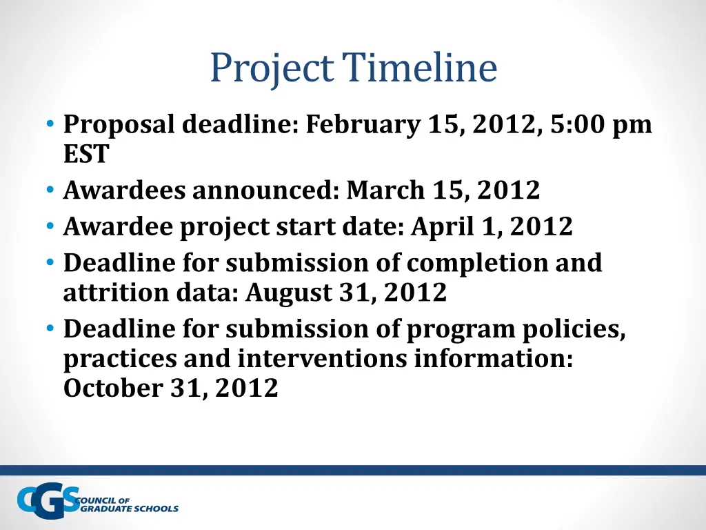 project timeline