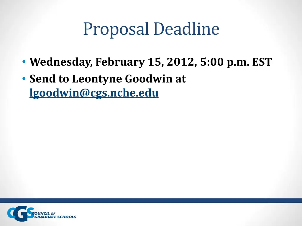 proposal deadline