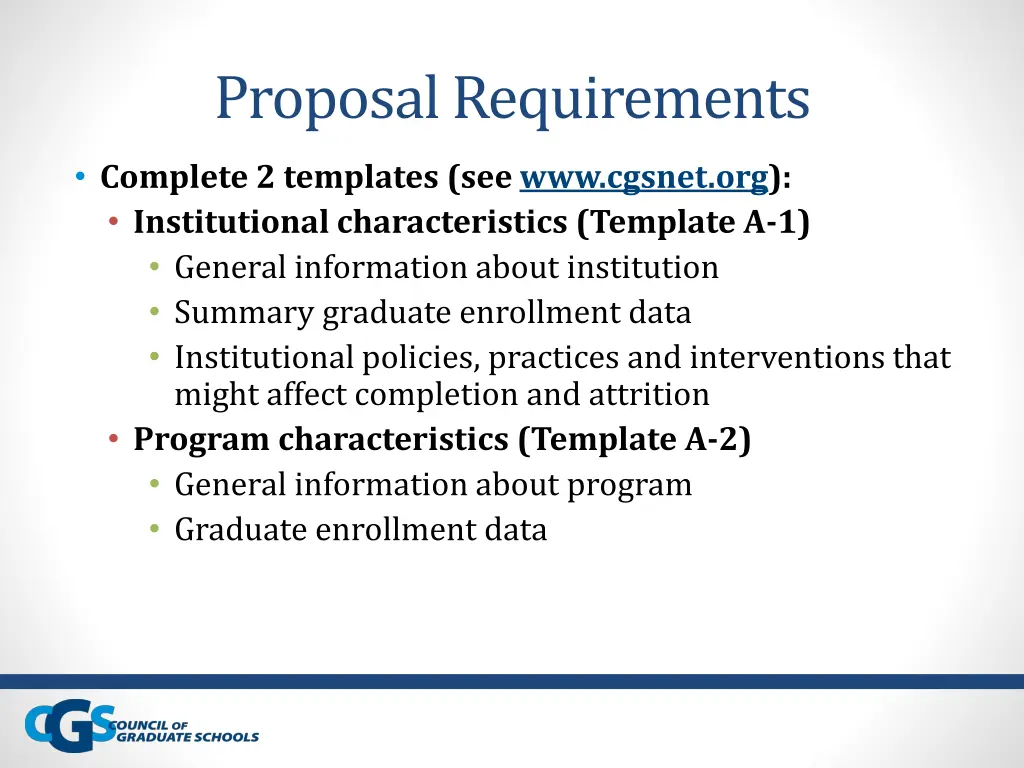 proposal requirements