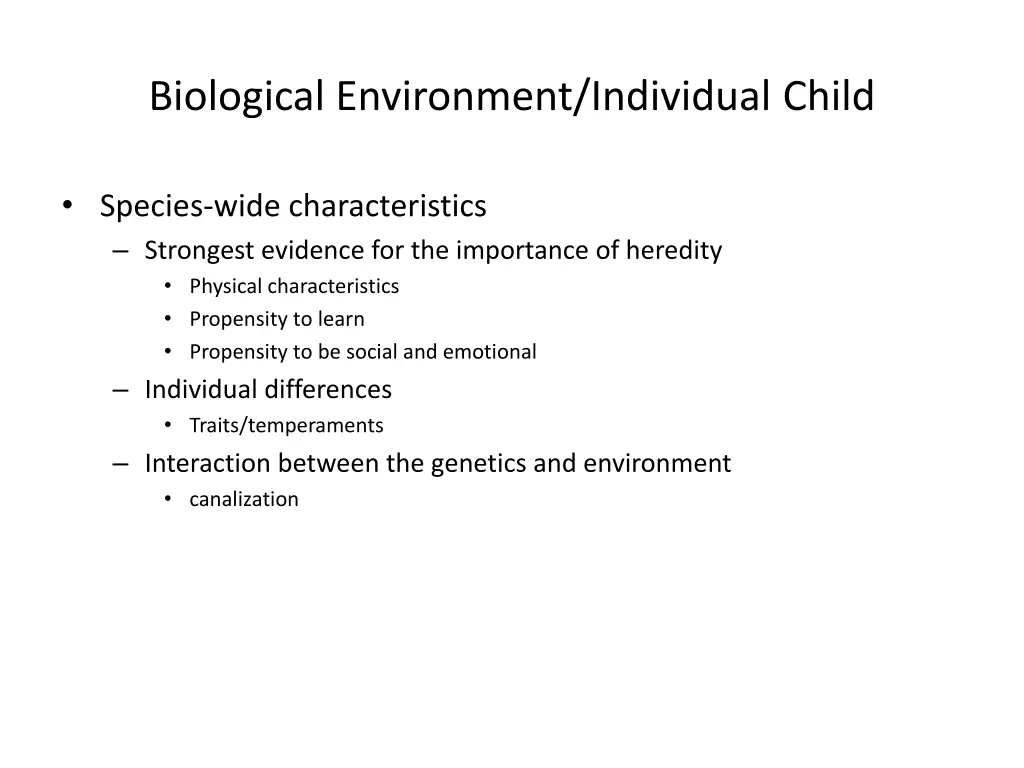 biological environment individual child