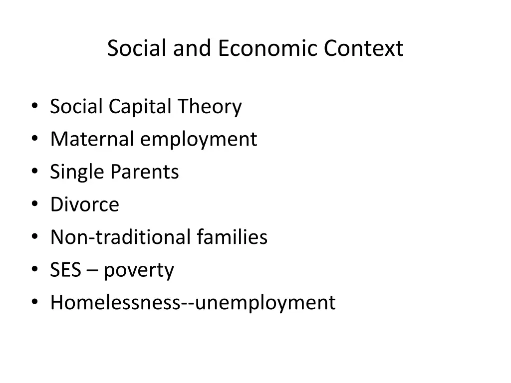 social and economic context