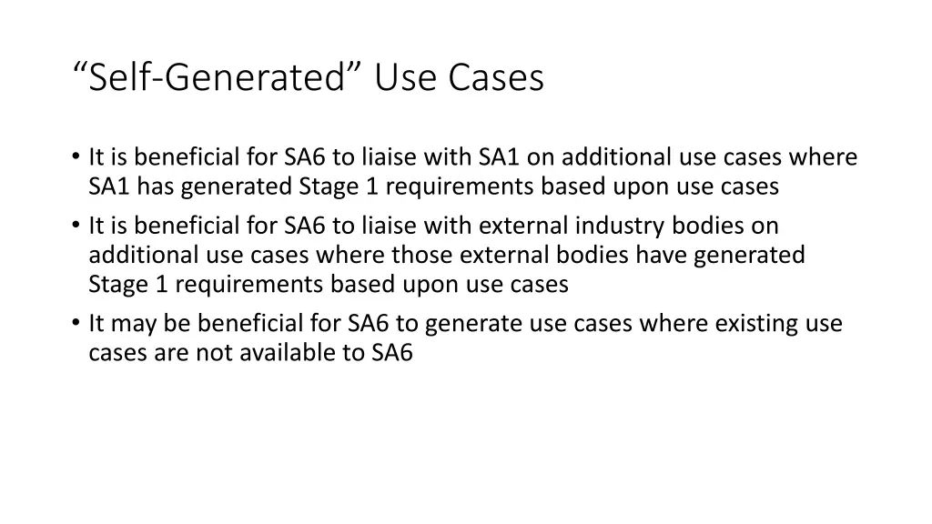 self generated use cases