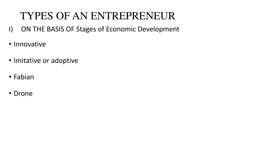 types of an entrepreneur