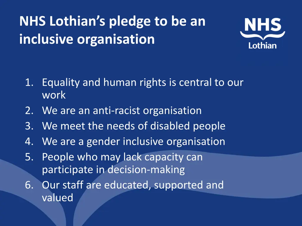 nhs lothian s pledge to be an inclusive