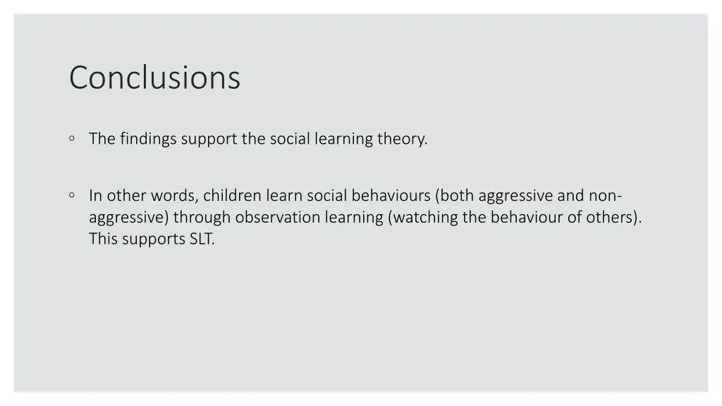 conclusions