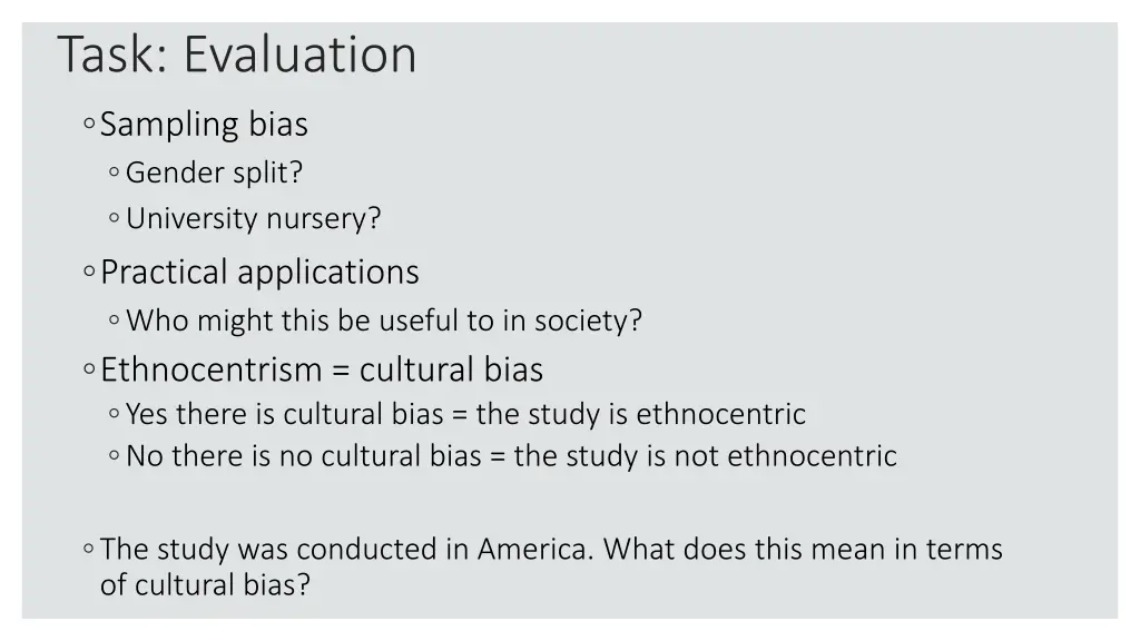 task evaluation sampling bias gender split