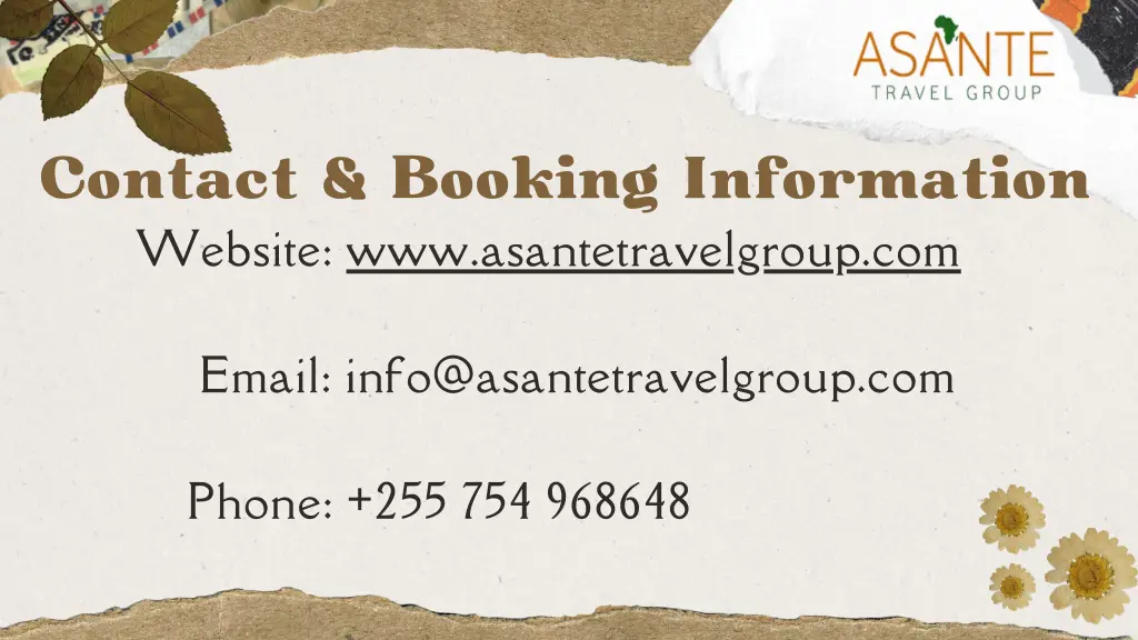contact booking information