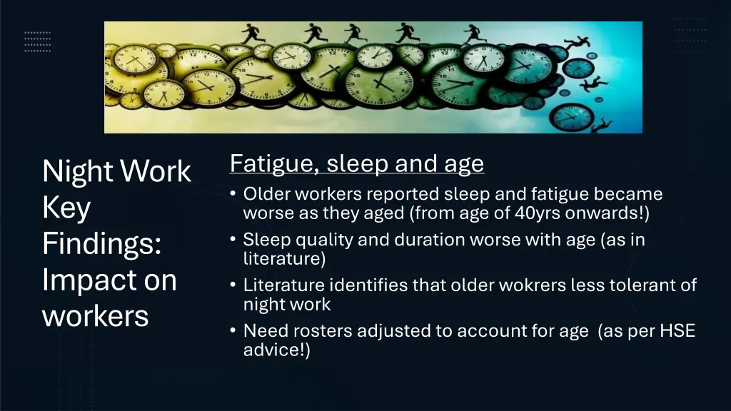 fatigue sleep and age older workers reported
