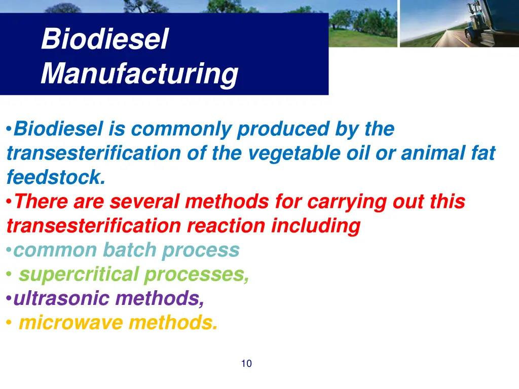 biodiesel manufacturing