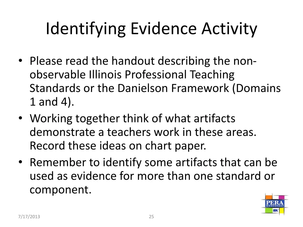 identifying evidence activity