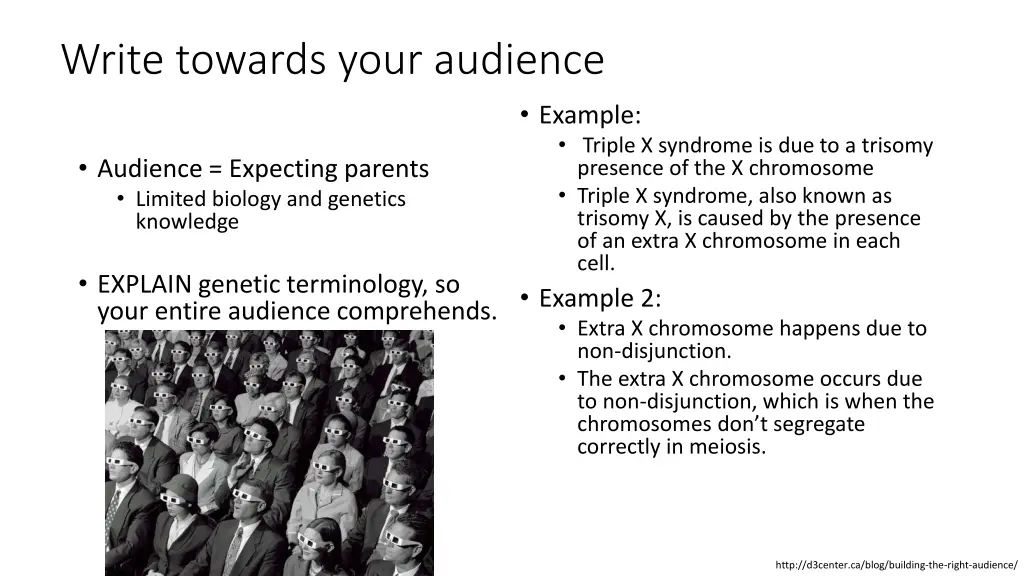 write towards your audience