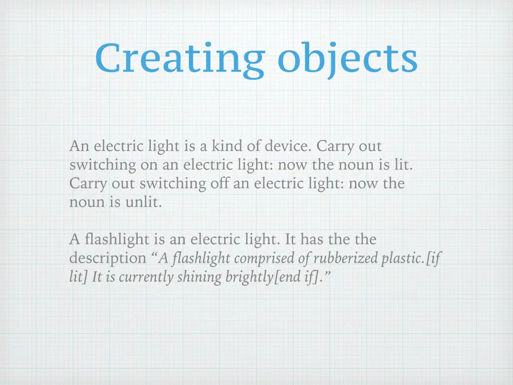 creating objects