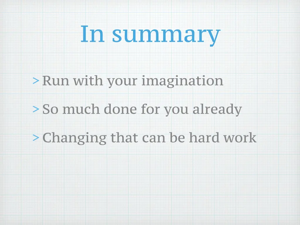in summary