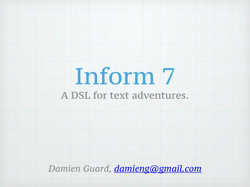 inform 7 a dsl for text adventures