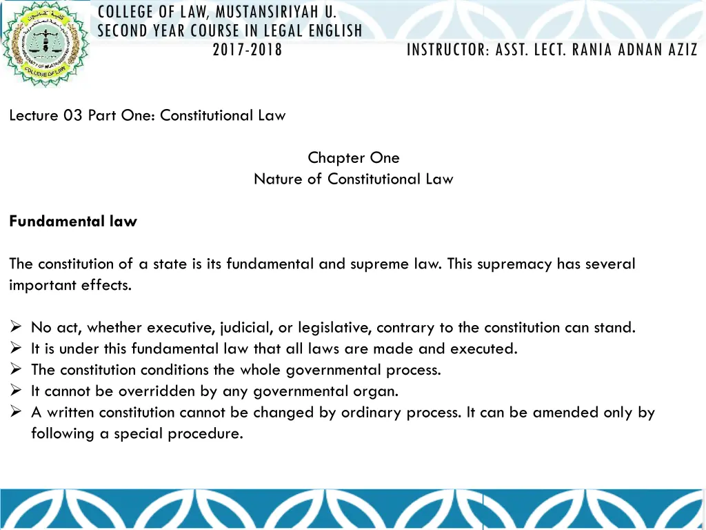 college of law mustansiriyah u second year course 2