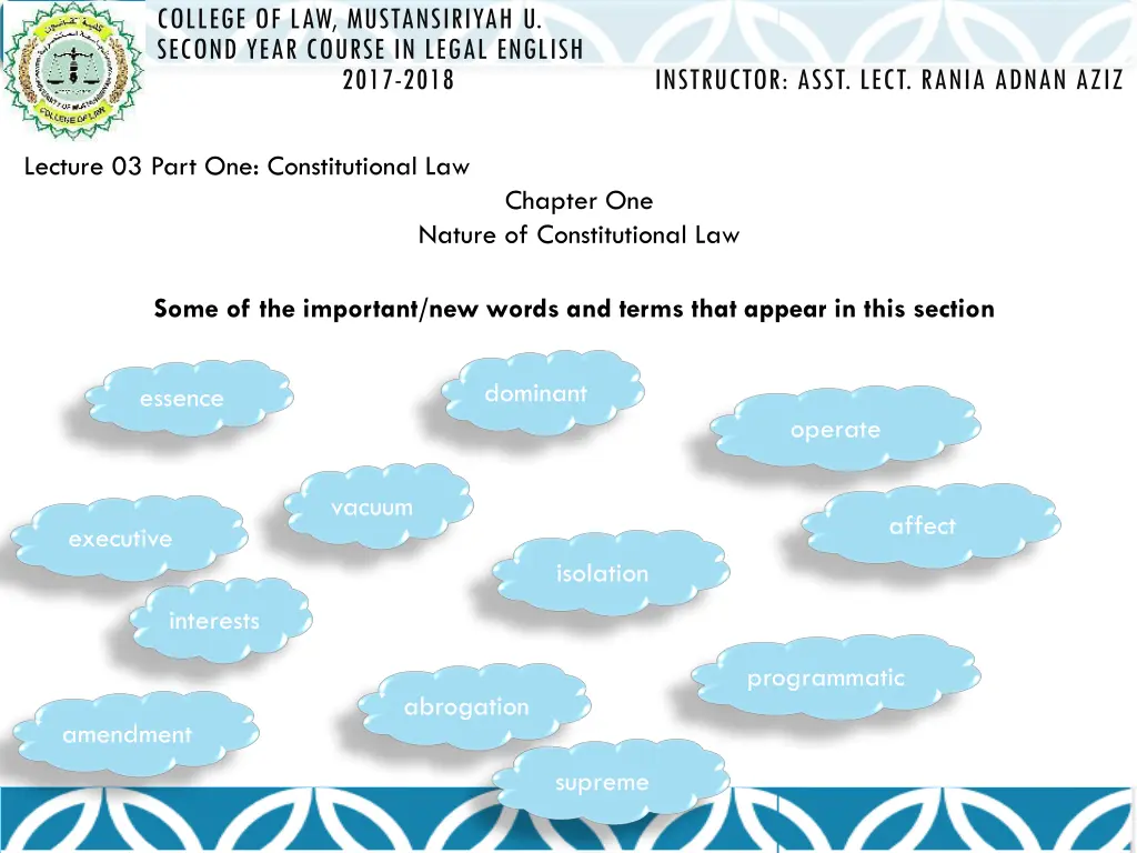 college of law mustansiriyah u second year course 3