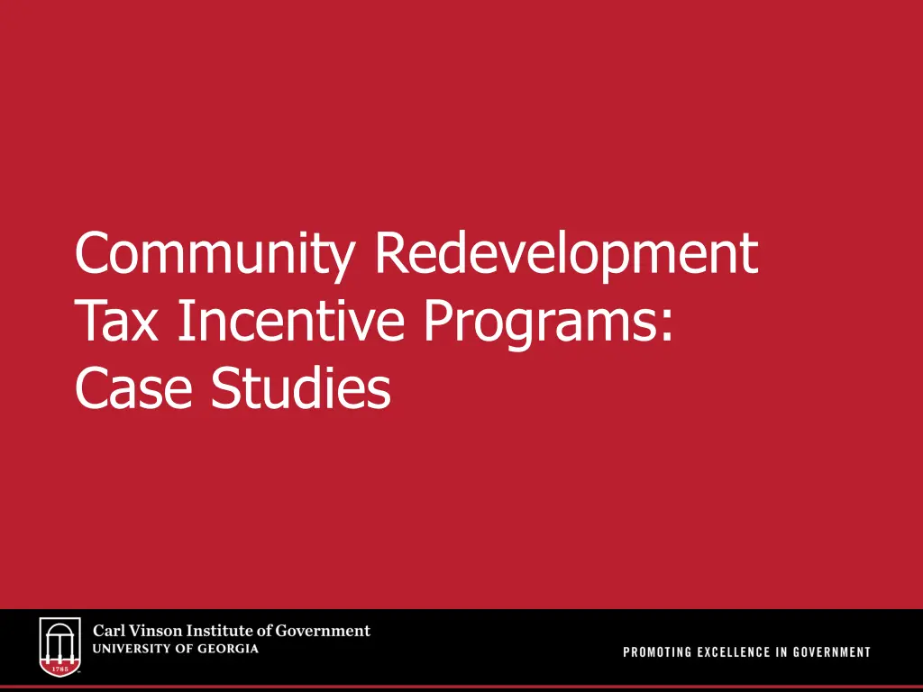 community redevelopment tax incentive programs 1