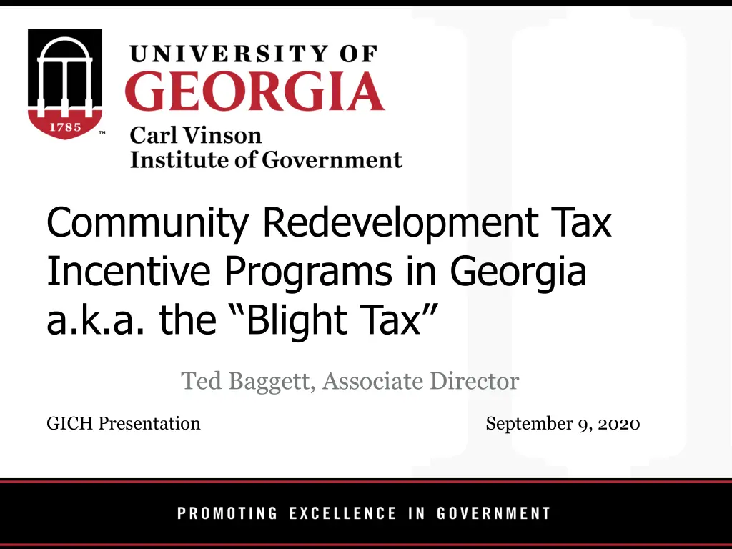 community redevelopment tax incentive programs
