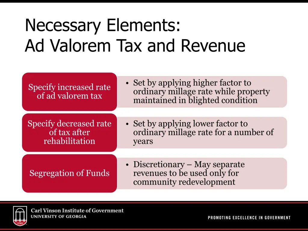 necessary elements ad valorem tax and revenue