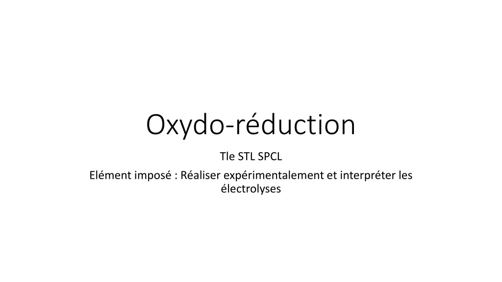 oxydo r duction