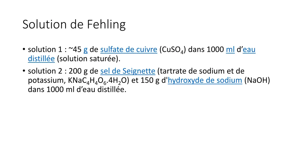 solution de fehling