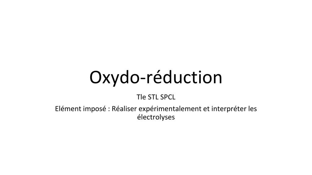 oxydo r duction