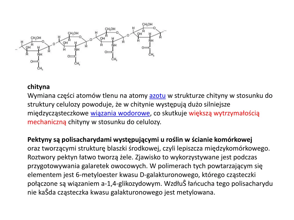 chityna wymiana cz ci atom w tlenu na atomy azotu