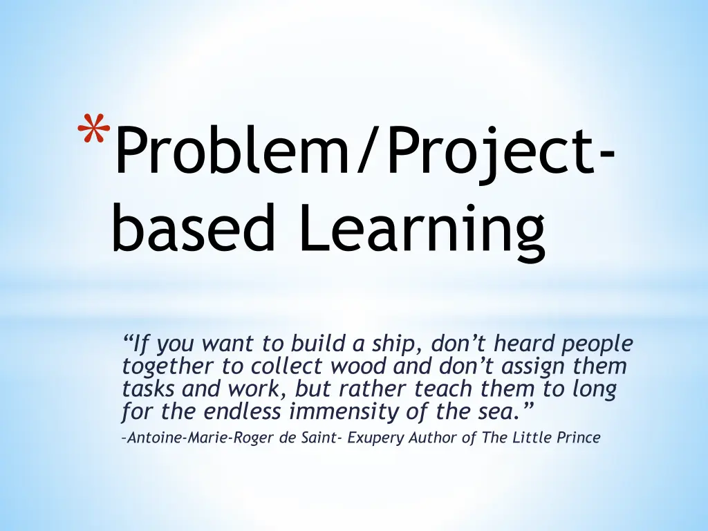 problem project based learning