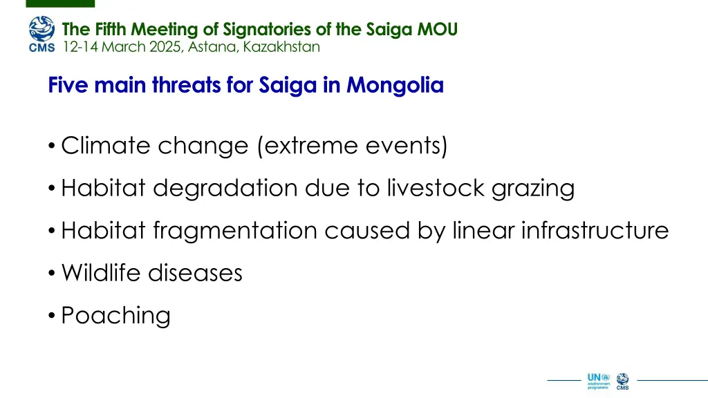 the fifth meeting of signatories of the saiga 1