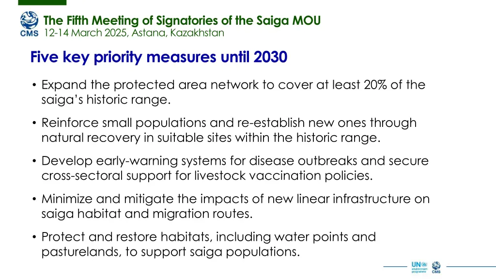 the fifth meeting of signatories of the saiga 3