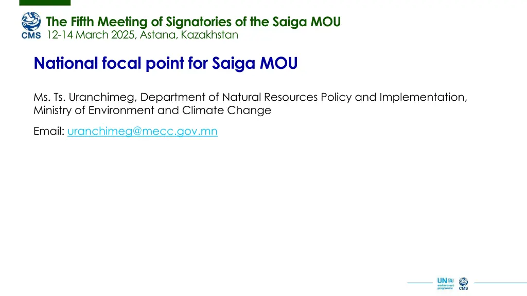 the fifth meeting of signatories of the saiga 4