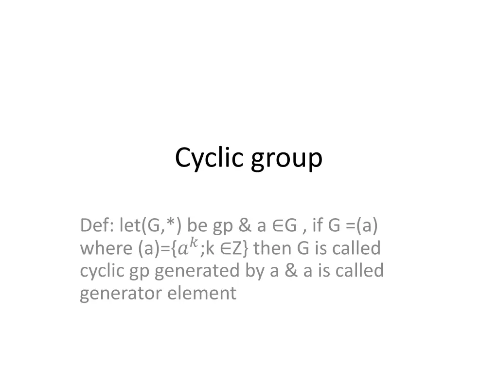 cyclic group