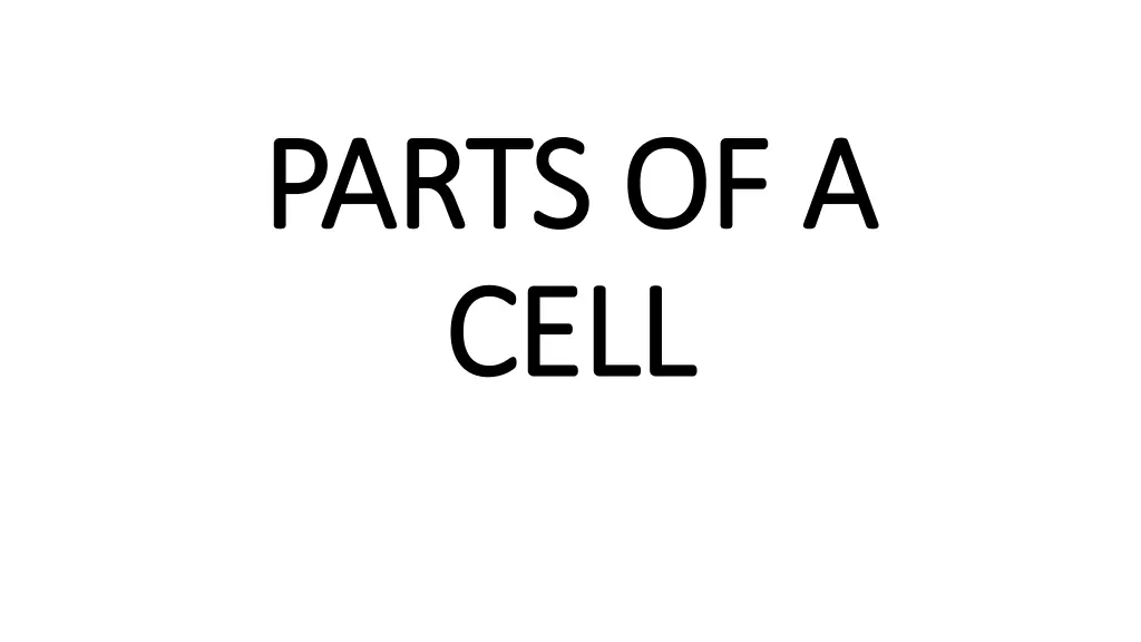 parts of a parts of a cell cell