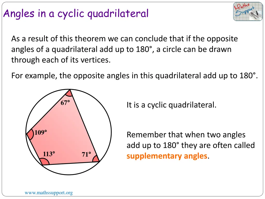 angles in a cyclic quadrilateral