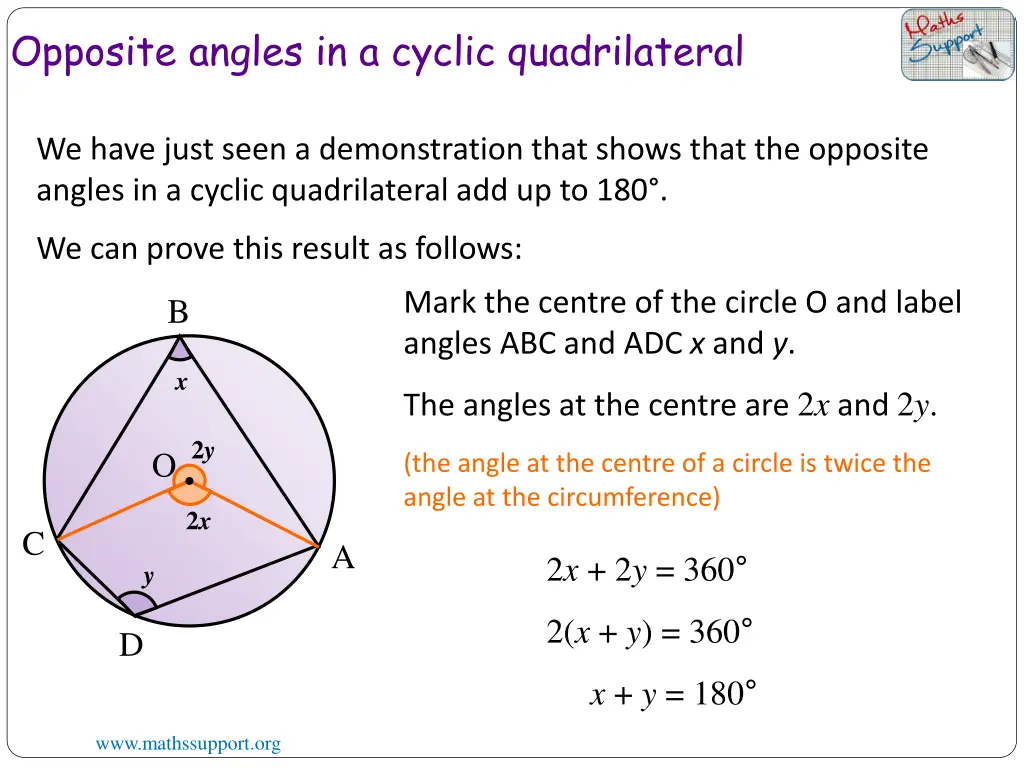 opposite angles in a cyclic quadrilateral 1