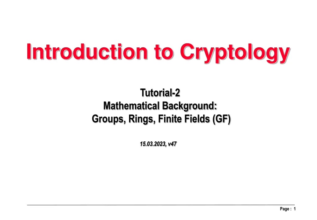 introduction to cryptology