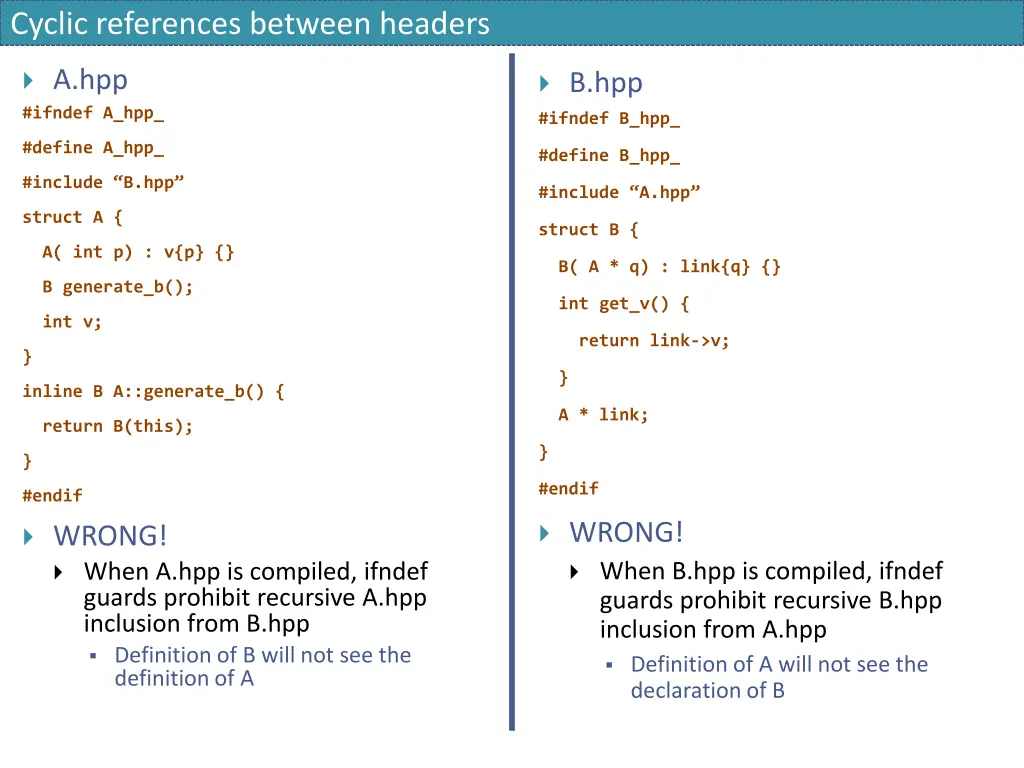 cyclic references between headers