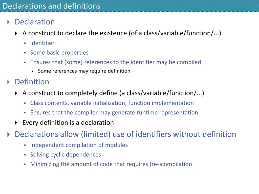 declarations and definitions 1